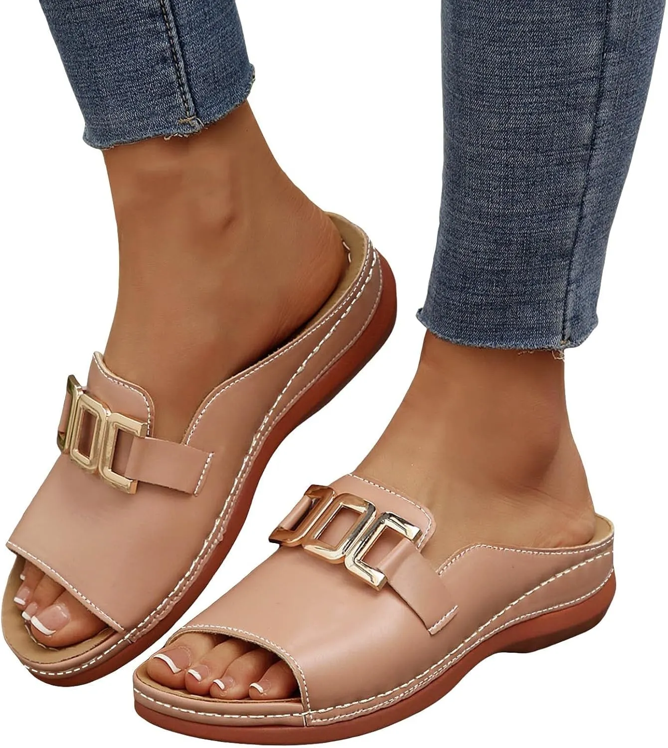 Orthopedic Wedge Sandals for Women Comfortable Lip On Dressy Summer Comfortable Slides Sandals Open Toe Wedges Beach Shoes Sandal