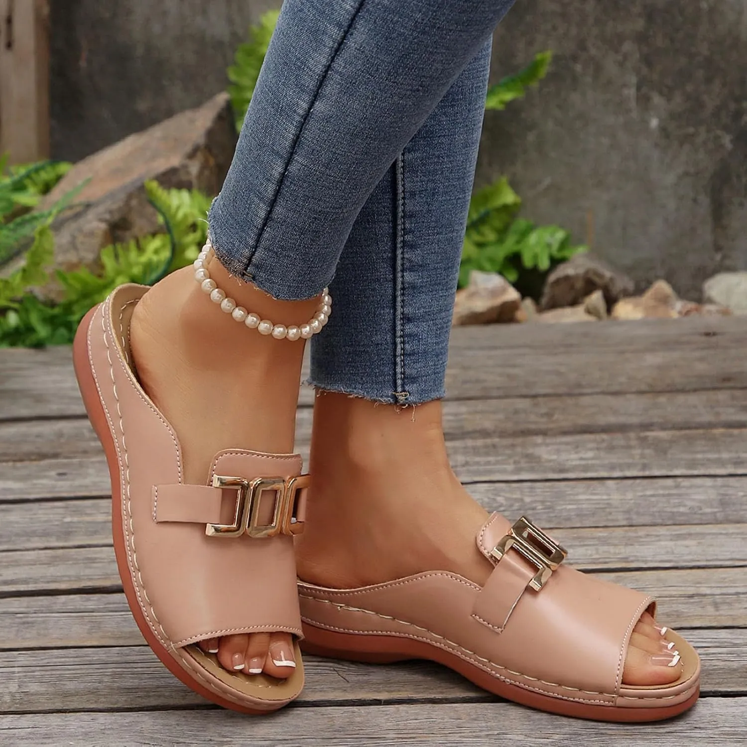Orthopedic Wedge Sandals for Women Comfortable Lip On Dressy Summer Comfortable Slides Sandals Open Toe Wedges Beach Shoes Sandal