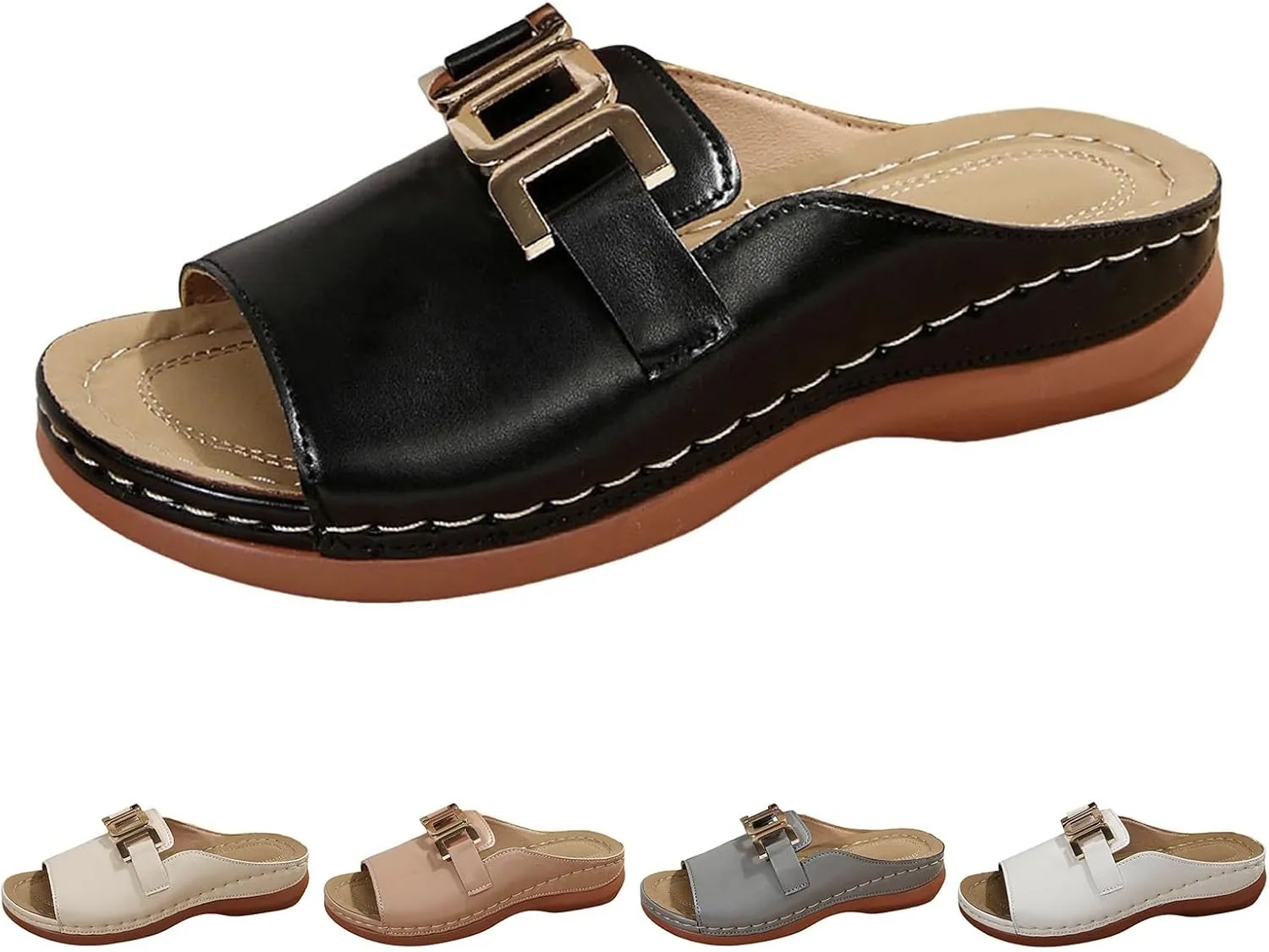 Orthopedic Wedge Sandals for Women Comfortable Lip On Dressy Summer Comfortable Slides Sandals Open Toe Wedges Beach Shoes Sandal
