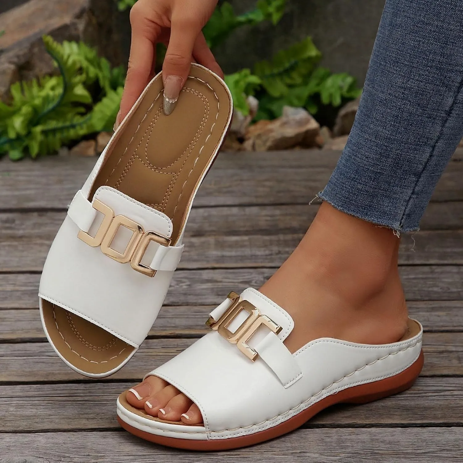 Orthopedic Wedge Sandals for Women Comfortable Lip On Dressy Summer Comfortable Slides Sandals Open Toe Wedges Beach Shoes Sandal