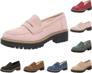 Orthoture-Orthopedic Platform Loafers Slip-On Walking Shoes Comfortable Lightweight Leather Loafers Cute Casual Walking Shoes