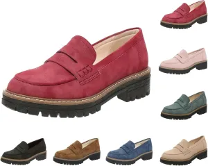 Orthoture-Orthopedic Platform Loafers Slip-On Walking Shoes Comfortable Lightweight Leather Loafers Cute Casual Walking Shoes