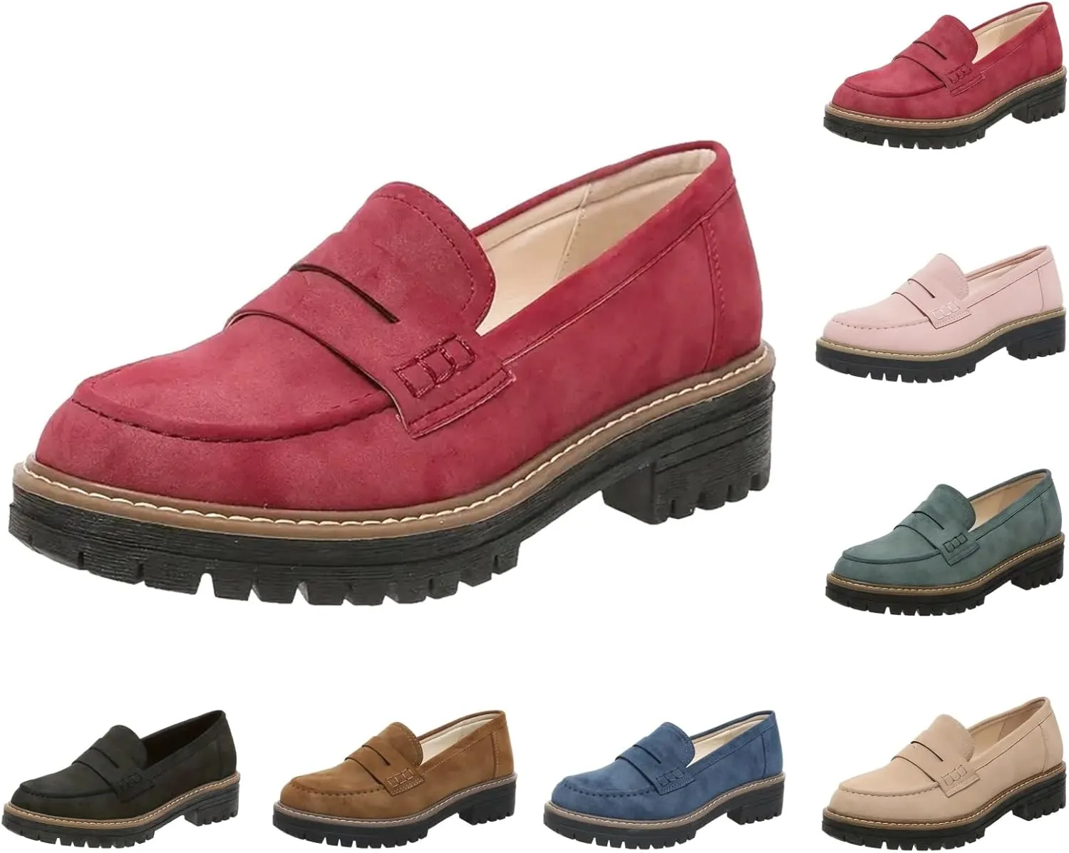 Orthoture-Orthopedic Platform Loafers Slip-On Walking Shoes Comfortable Lightweight Leather Loafers Cute Casual Walking Shoes