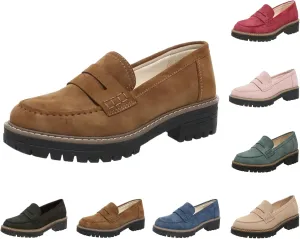 Orthoture-Orthopedic Platform Loafers Slip-On Walking Shoes Comfortable Lightweight Leather Loafers Cute Casual Walking Shoes