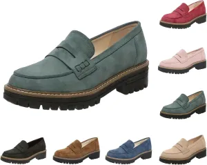 Orthoture-Orthopedic Platform Loafers Slip-On Walking Shoes Comfortable Lightweight Leather Loafers Cute Casual Walking Shoes