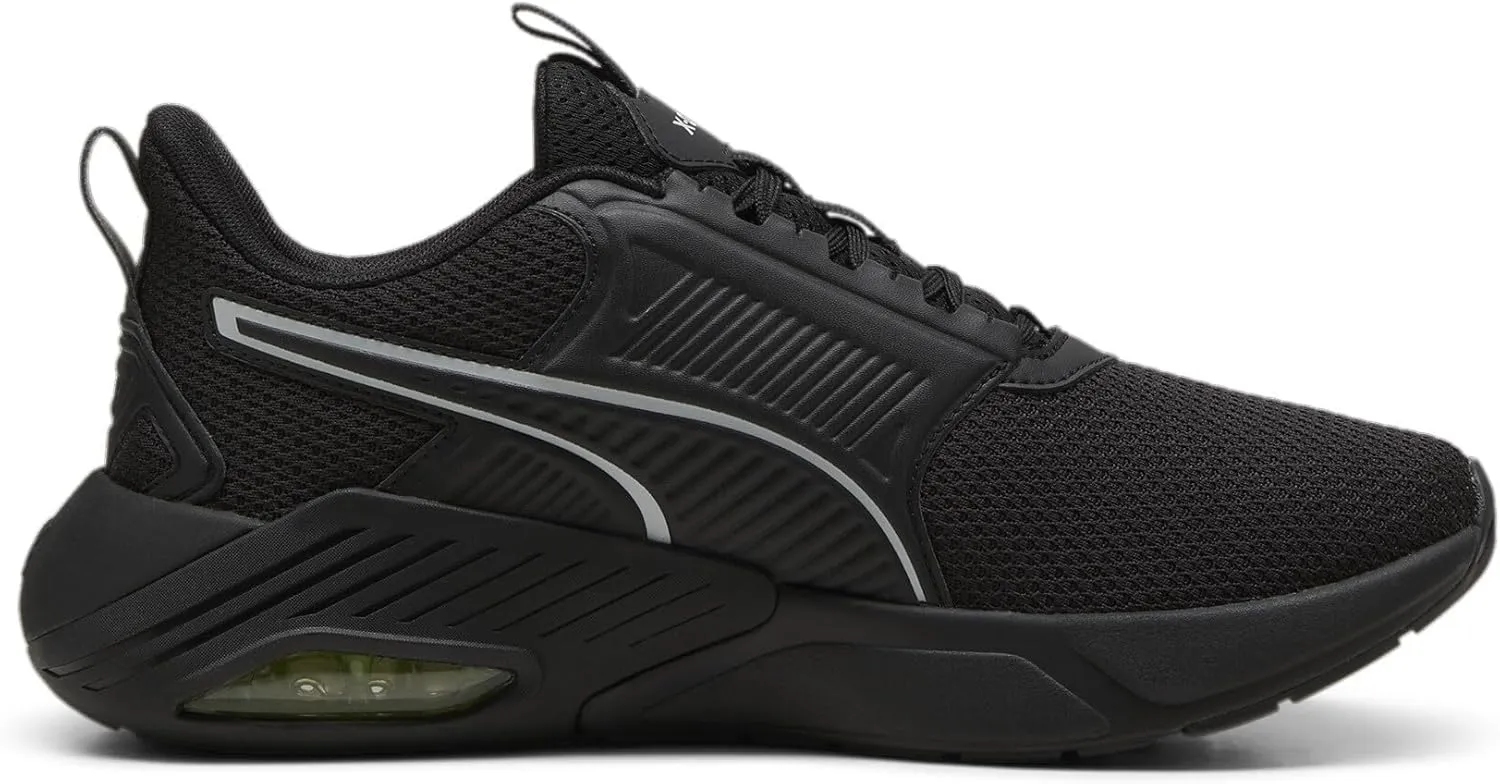 PUMA Men's X-Cell Nova Cross Training Shoes, Black-Electric Lime-Cool Mid Gray, 11.5