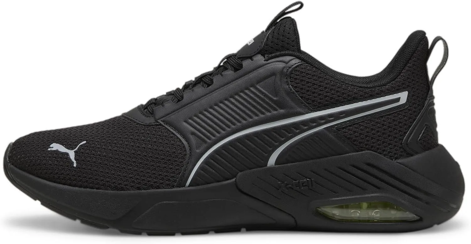 PUMA Men's X-Cell Nova Cross Training Shoes, Black-Electric Lime-Cool Mid Gray, 11.5