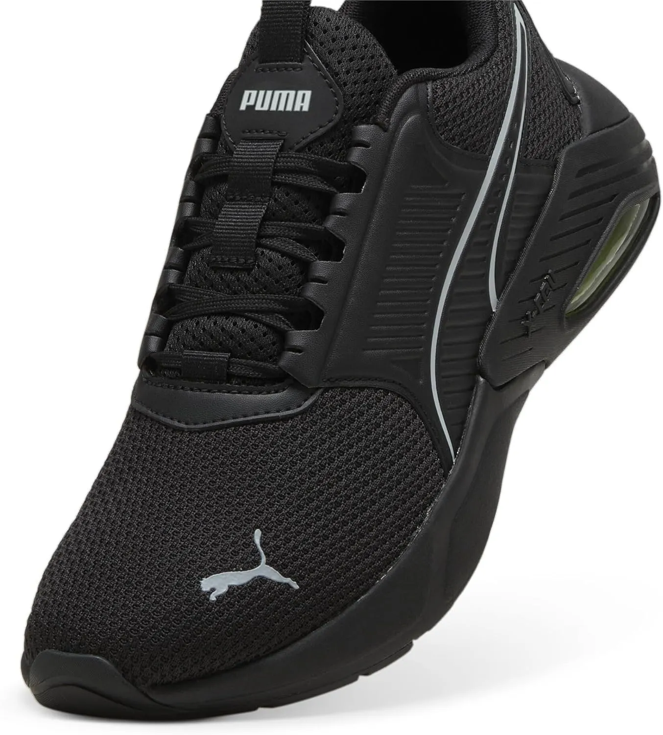 PUMA Men's X-Cell Nova Cross Training Shoes, Black-Electric Lime-Cool Mid Gray, 11.5