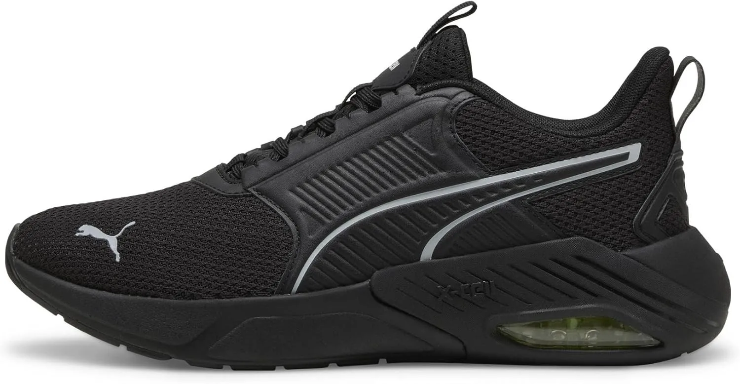 PUMA Men's X-Cell Nova Cross Training Shoes, Black-Electric Lime-Cool Mid Gray, 11.5