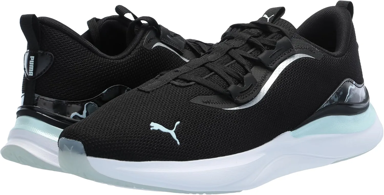 PUMA Women's Softride Harmony Cross Training Shoes, White-Black, 7.5
