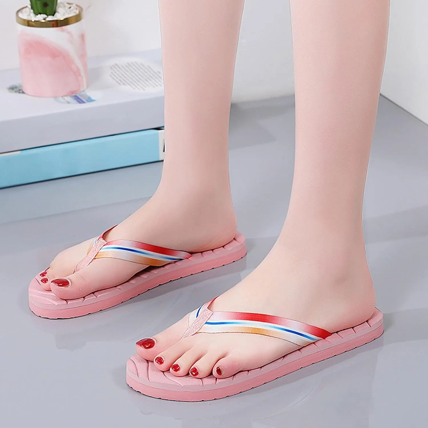 Sandals for Women 2025 Cute Sandals Sexy Black Flip Flops for Women Dressy Womens Open Toe Sandal Comfortable Slip On Women's Elastic Strap Flat Sandal