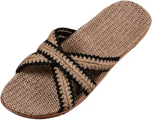Sandals for Women 2025 Dressy Women's Brown Sandals Flip Flops for Woman Shower Dressy Flats Sandal Fashionable Slide-on Womens Elastic Strap Flat Sandal