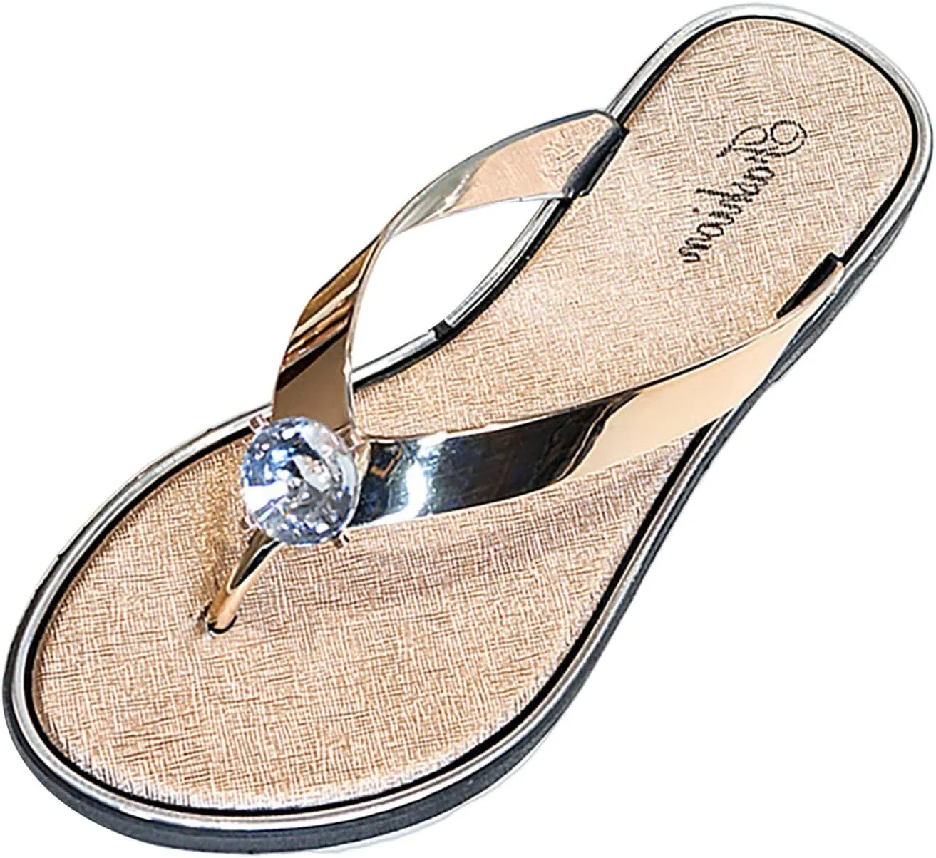 Sandals for Women 2025 Womens Flat Sandals Dressy Flip Flop Slippers Women Wide Dressy Flat Sandal Beach Comfortable Cute Women's Open Toe Flat Sandal