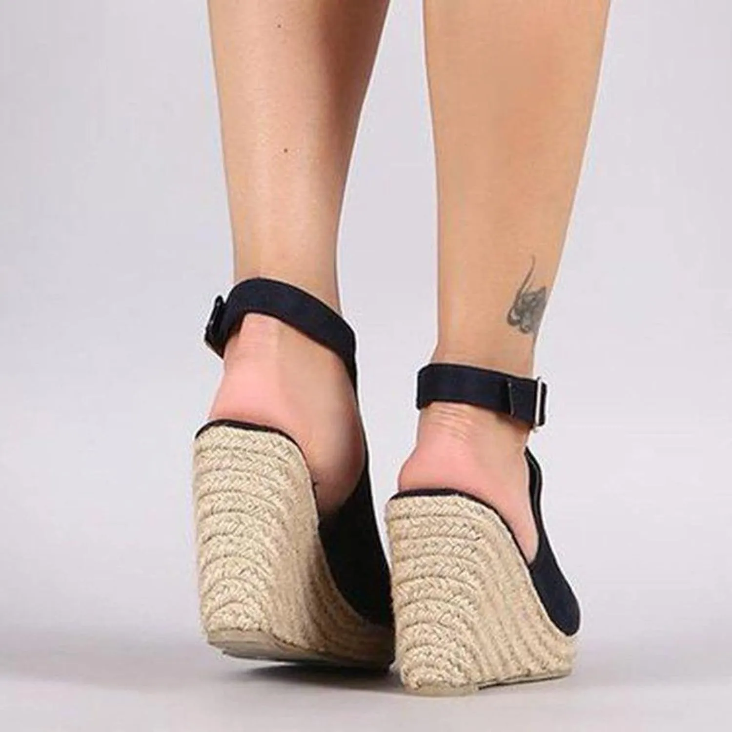 Sandals for Women, Dressy Summer Wedge, Womens Espadrille Wedge Sandals Peep Toe Buckle Strap Platform Sandals