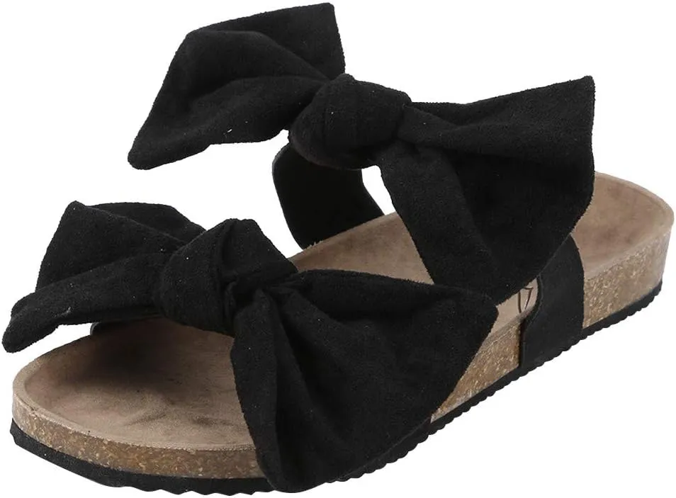 Sandals for Women Flat,Women's 2020 Fashion Bow Comfy Platform Sandal Shoes Summer Beach Travel Fashion Slipper Flip Flops