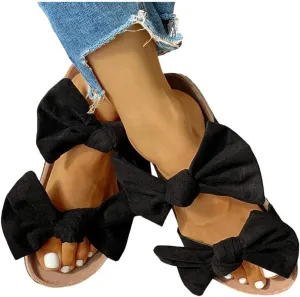 Sandals for Women Flat,Women's 2020 Fashion Bow Comfy Platform Sandal Shoes Summer Beach Travel Fashion Slipper Flip Flops