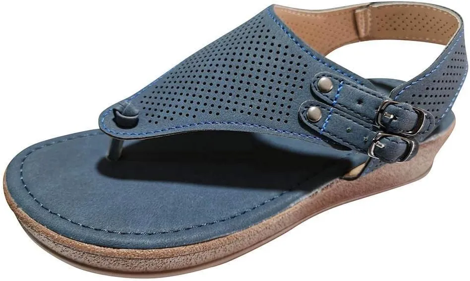 Sandals for Women Platform,2020 Gladiator Comfy Ladies Fashion T-Strap Flat Slip On Casual Summer Ankle Strappy Sandals