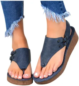 Sandals for Women Platform,2020 Gladiator Comfy Ladies Fashion T-Strap Flat Slip On Casual Summer Ankle Strappy Sandals