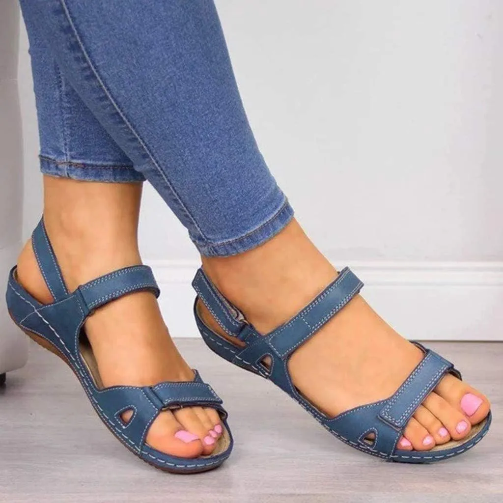 Sandals for Women Platform,Premium Orthopedic Open Toe Sandals for Women Comfy Sandals Casual Summer Hook and Loop Sandals