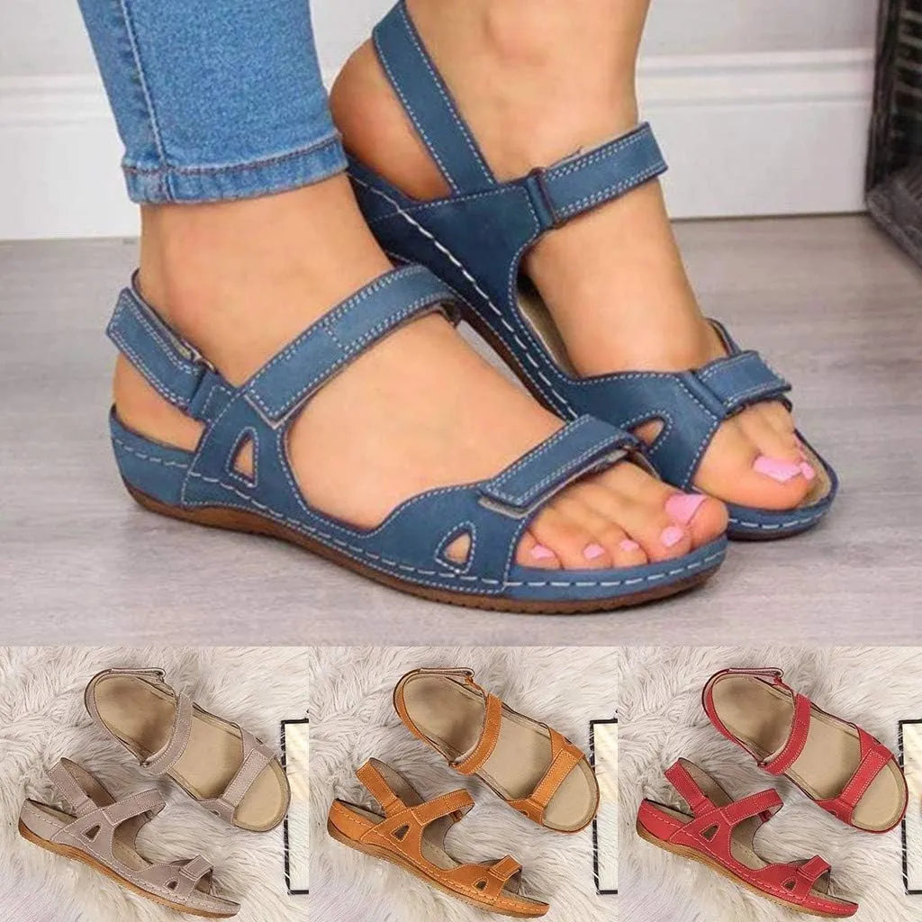 Sandals for Women Platform,Premium Orthopedic Open Toe Sandals for Women Comfy Sandals Casual Summer Hook and Loop Sandals