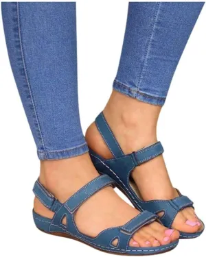 Sandals for Women Platform,Premium Orthopedic Open Toe Sandals for Women Comfy Sandals Casual Summer Hook and Loop Sandals