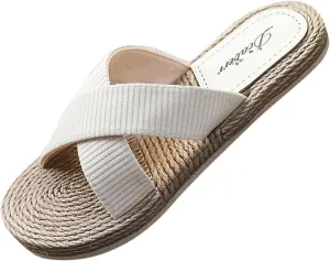 Sandals Women Flat Womens Dressy Sandal Flip Flop Slippers Womens Outdoor Black Flat Sandal Dressy Hands Free Slip-ins Sandal for Women Wedge Shoes