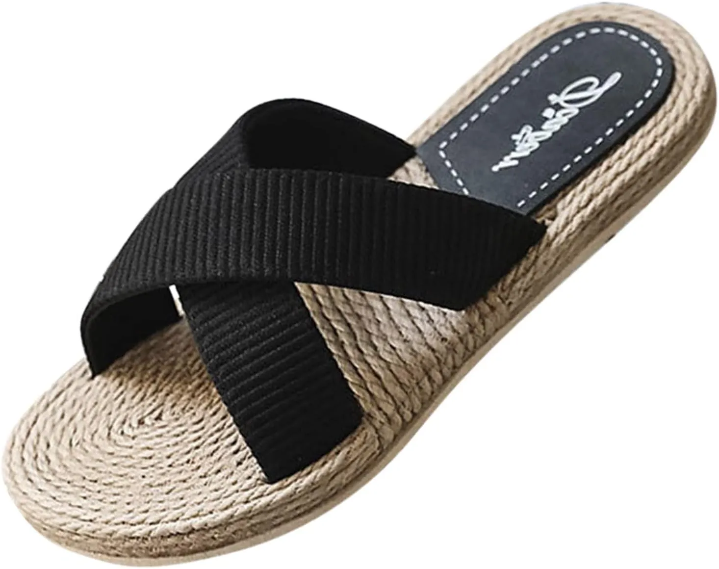 Sandals Women Flat Womens Dressy Sandal Flip Flop Slippers Womens Outdoor Black Flat Sandal Dressy Hands Free Slip-ins Sandal for Women Wedge Shoes