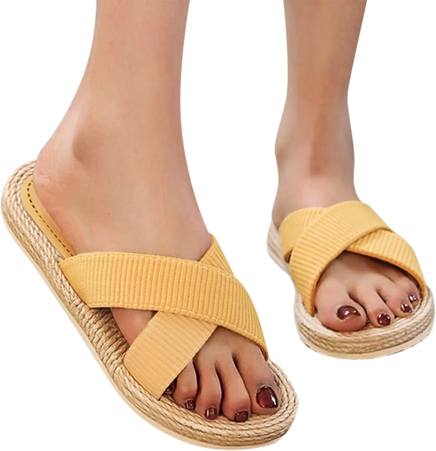 Sandals Women Flat Womens Dressy Sandal Flip Flop Slippers Womens Outdoor Black Flat Sandal Dressy Hands Free Slip-ins Sandal for Women Wedge Shoes