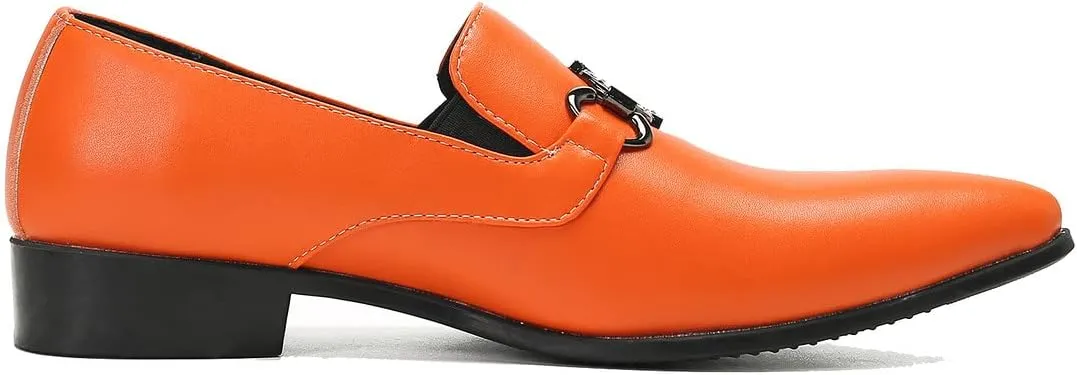 Santimon Men's Loafers Slip-Ons Dress Casual Business Penny Loafers Prom Wedding Tuxedo Business Smoking Summer Gold Chain Party Shoes for Boy