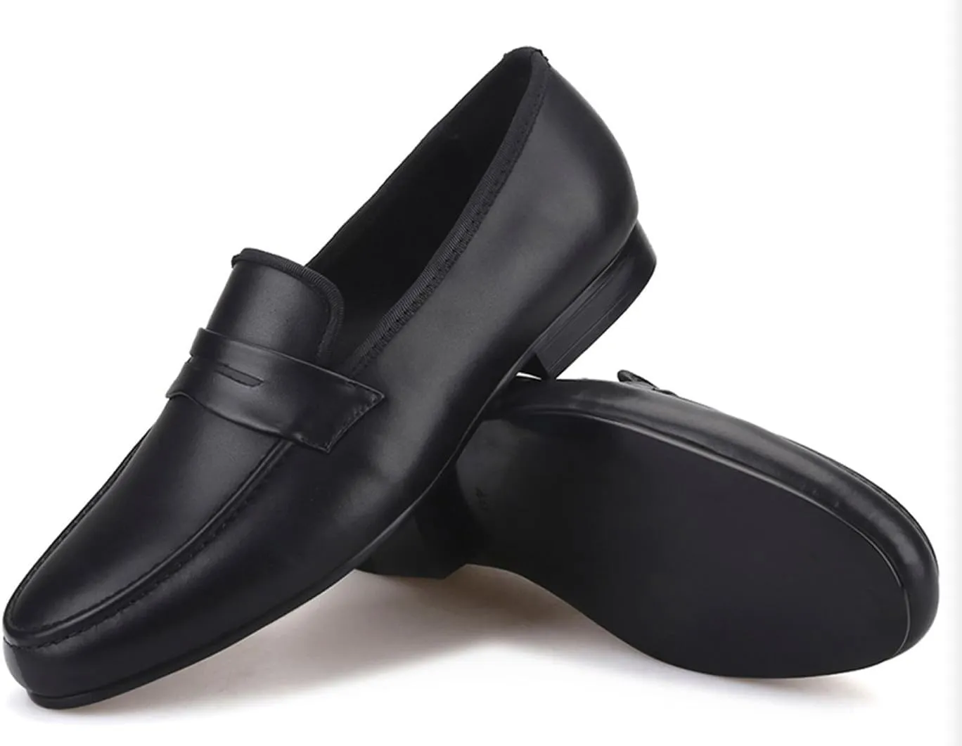 Santimon Men's Penny Loafers Formal Dress Slip On Patent Leather Tuxedo Shoes Prom Wedding Fashion Business Casual Luxury Shoes Smoking Party Disco Moccasins for Men Boy