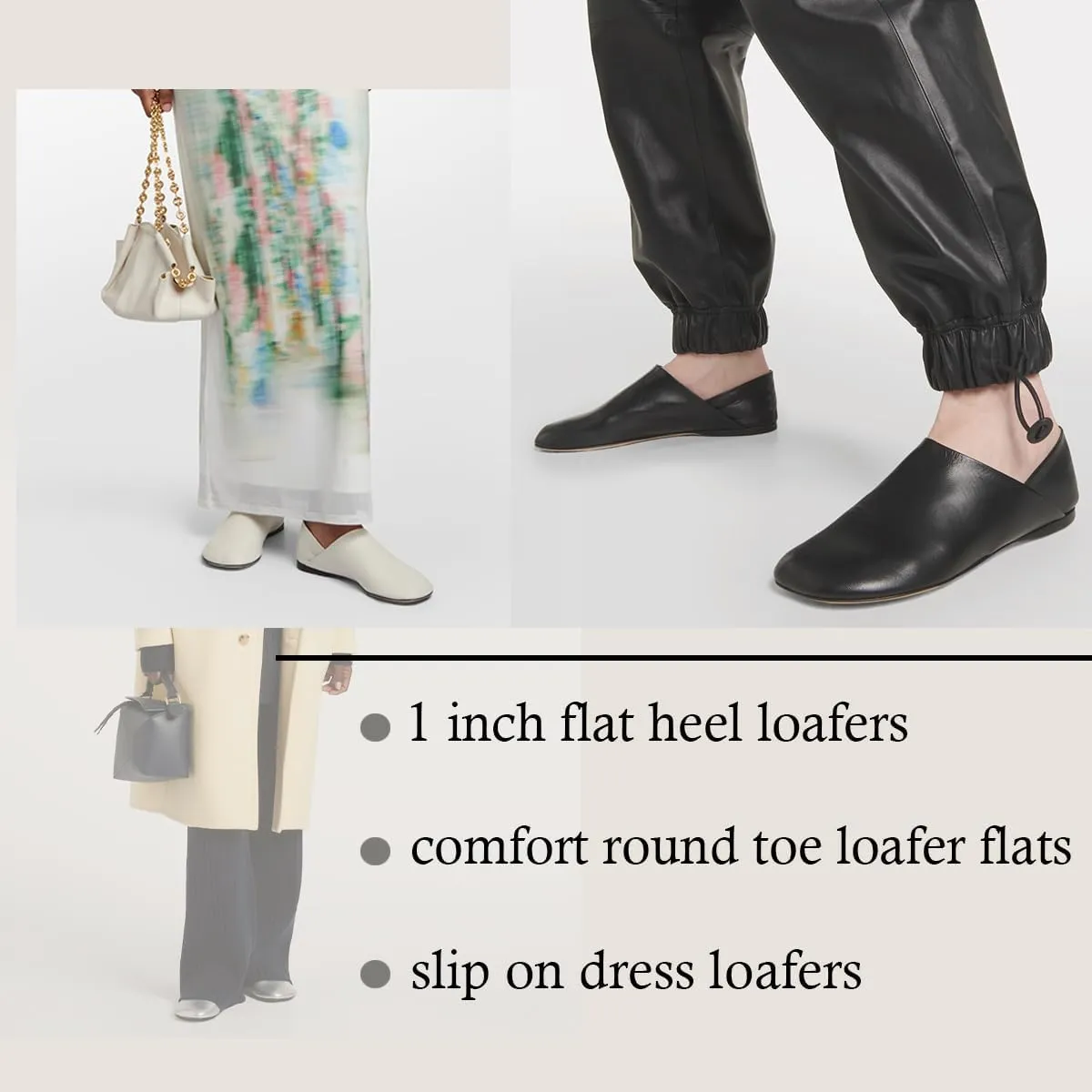 SHODENSE Women Casual Loafer Flats Round Toe Slip On Dress Shoes Office Walking Loafers Flat Heels Comfortable Closed Toe Matte Loafer Shoes Classic Chic 4-11 M US