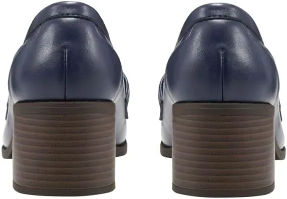 SHODENSE Women Comfy Chunky Heel Loafers Pumps Round Square Closed Toe Matte Leather Slip On Oxford Loafer Shoes Mid Stacked Block Heels Penny Loafers Office Work Formal Business Daily Retro 4-11 M US