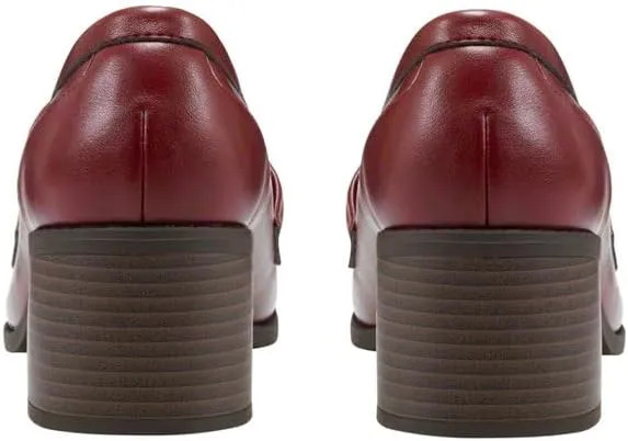 SHODENSE Women Comfy Chunky Heel Loafers Pumps Round Square Closed Toe Matte Leather Slip On Oxford Loafer Shoes Mid Stacked Block Heels Penny Loafers Office Work Formal Business Daily Retro 4-11 M US