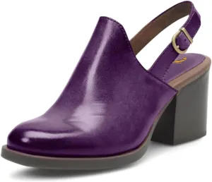 SHODENSE Women Vintage Chunky Stacked Heel Slingback Loafers Pumps Almond Closed Toe Burnished Oxford Loafer Shoes Matte Mid Block Heels Ankle Strap Slingback Sandals Backless Office Work 4-11 M US