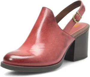 SHODENSE Women Vintage Chunky Stacked Heel Slingback Loafers Pumps Almond Closed Toe Burnished Oxford Loafer Shoes Matte Mid Block Heels Ankle Strap Slingback Sandals Backless Office Work 4-11 M US