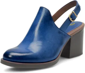 SHODENSE Women Vintage Chunky Stacked Heel Slingback Loafers Pumps Almond Closed Toe Burnished Oxford Loafer Shoes Matte Mid Block Heels Ankle Strap Slingback Sandals Backless Office Work 4-11 M US