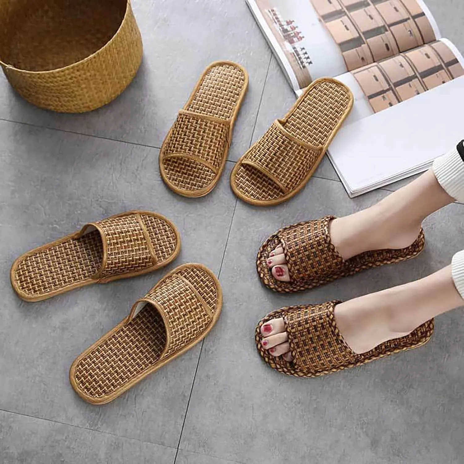Slides for Women Closed Toe Open Toe Flats Flip Flop Slippers Women Funny Fancy Sandal Flat Casual Everyday Wear Women's Elastic Strap Flat Sandal
