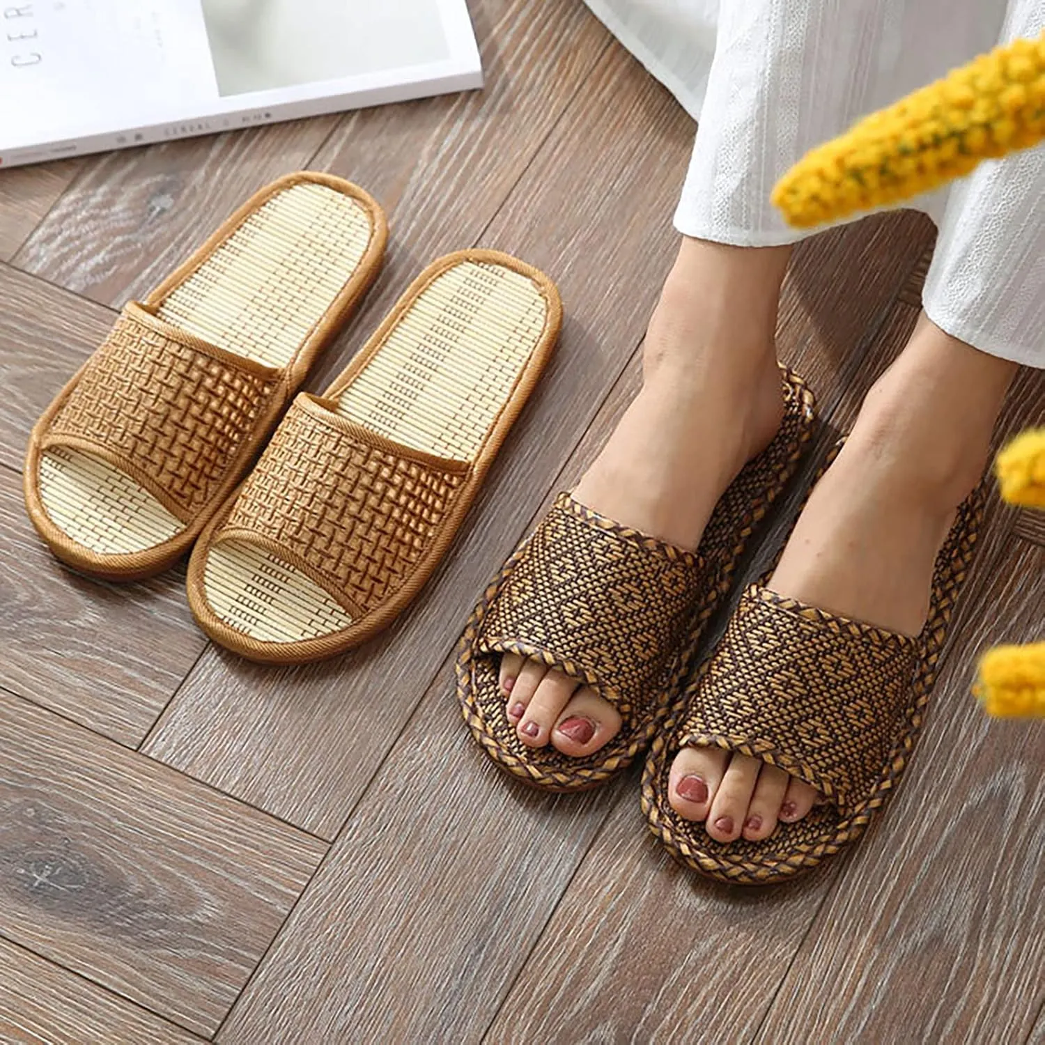 Slides for Women Closed Toe Open Toe Flats Flip Flop Slippers Women Funny Fancy Sandal Flat Casual Everyday Wear Women's Elastic Strap Flat Sandal
