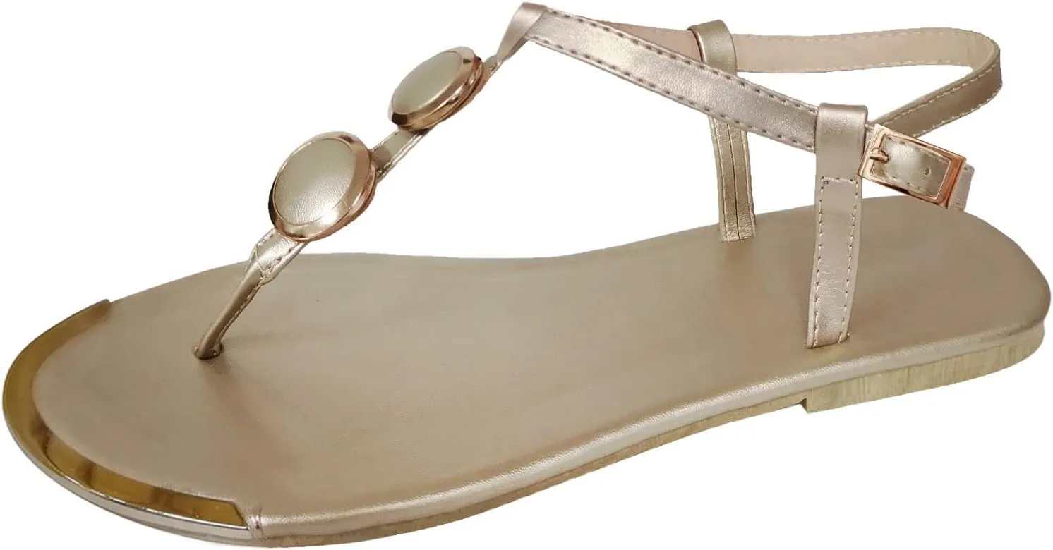 Slides for Women Dressy Sandals With Buckles Flip Flops for Women Beach Flat Sandal Womens Casual Summer Wear Women's Comfortable Walking Sandal