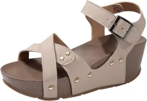 Slip On Wedge Sandals for Women Open Toe Ankle Strap Platform Casual Espadrille Wedges Beach Holiday Summer Shoes