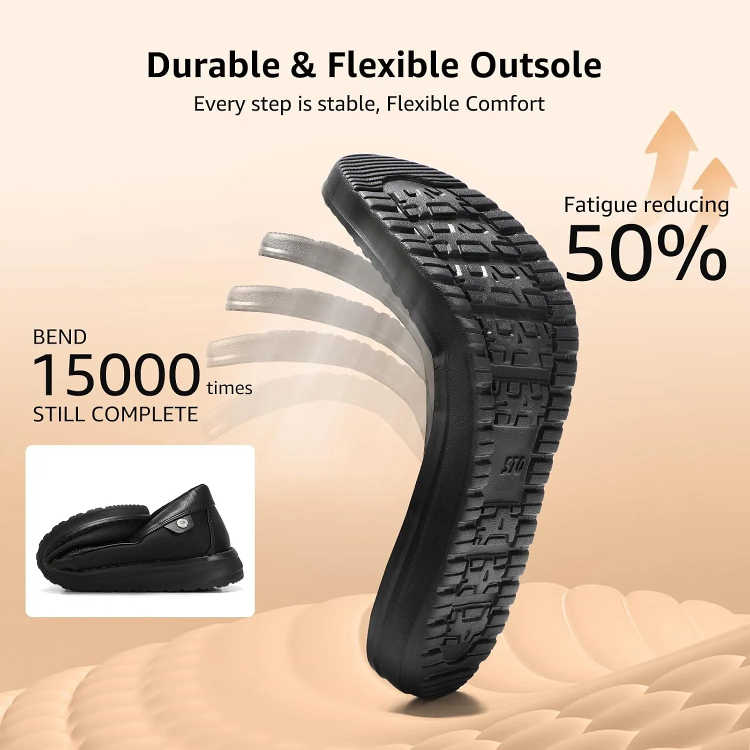STQ Boat Shoes Men's Business Casual Shoes Slip on Dress Sneakers with Arch Support Insole Lightweight Orthopedic Walking Loafers for Plantar Fasciitis