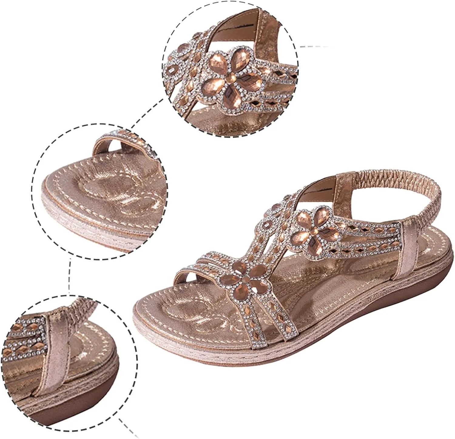 Temperament Flat Bottom Sandals for Women Comfortable Casual Summer Cool Shoes Comfortable Walking Sandals