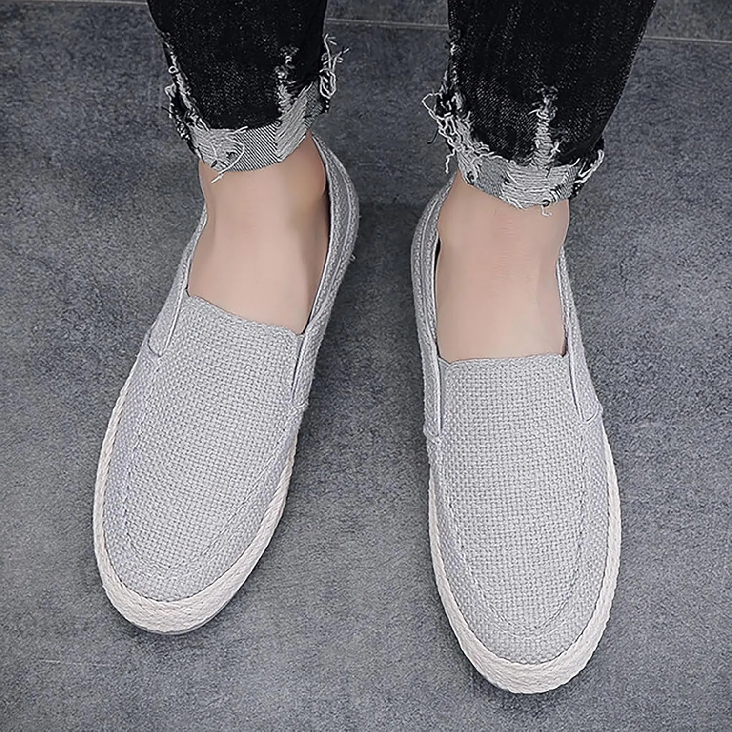Tennis Walking Shoes 2022 Men's New Spring and Fisherman's Shoes Canvas Thick Soled Slip On