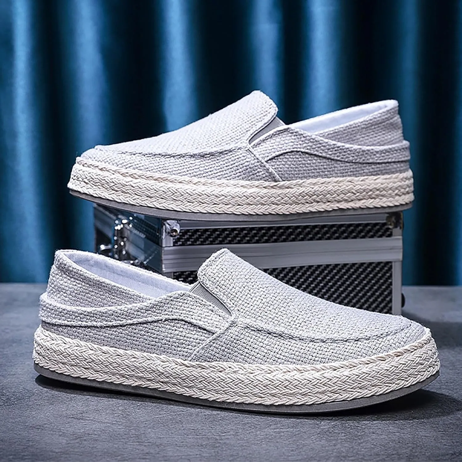Tennis Walking Shoes 2022 Men's New Spring and Fisherman's Shoes Canvas Thick Soled Slip On