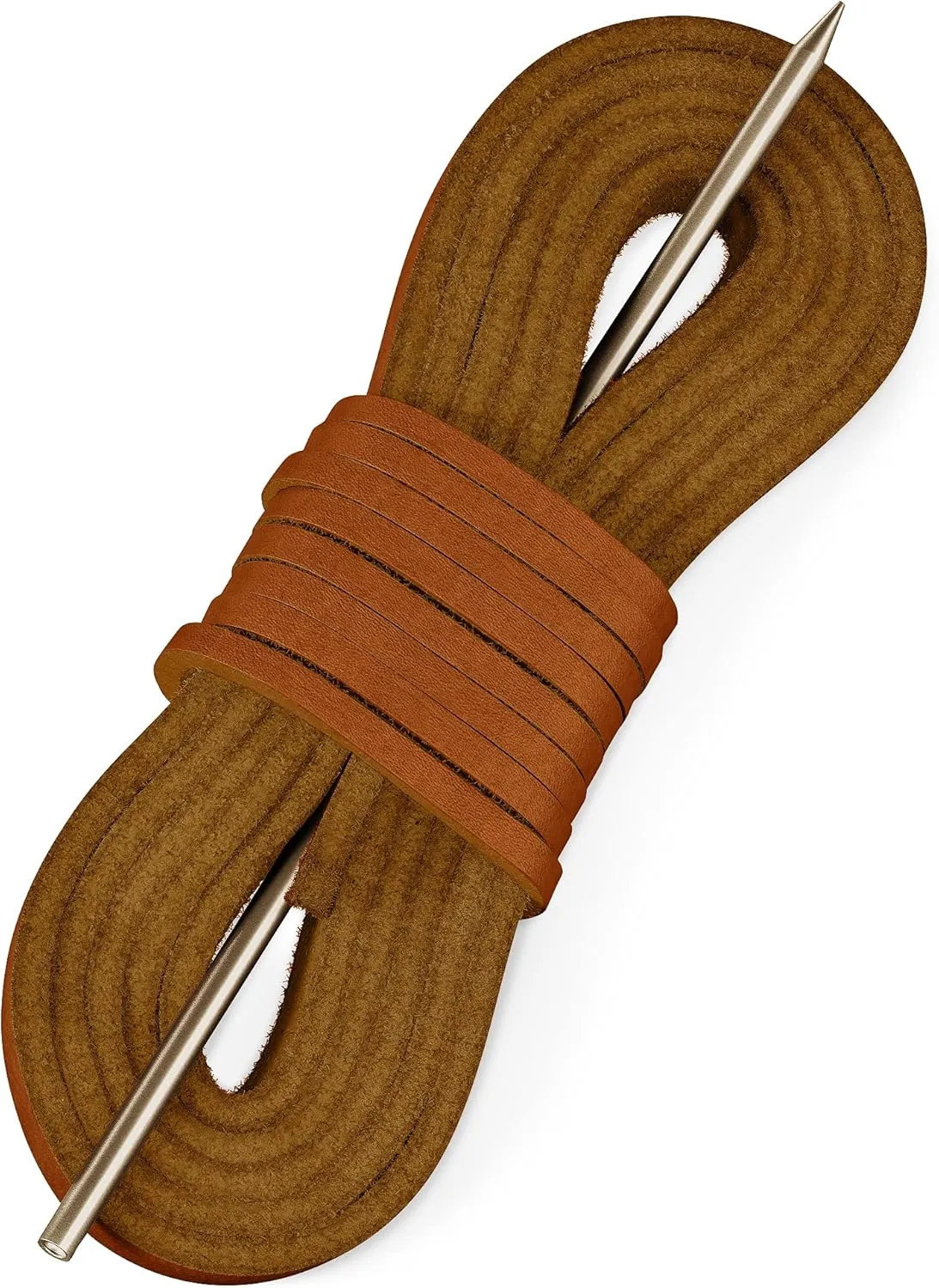 TOFL Leather Boat Shoe Lacing Kit | 45 inches | 1 Needle And 2 Strips [1 Pair]