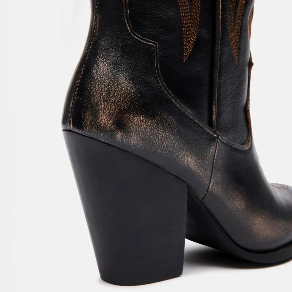Vintage Embroidered Cowboy Boots Women Knee High Western Boots Suede High Chunky Stacked Heel Pointed Toe Tall Cowgirl Boots Satin Studded Combat Boot Pull On Fall Winter Dressy 4-11 M US