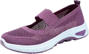 Walking Shoes Women Slip On Sneakers Knit Lightweight Comfortable Breathable Walking Shoes for Work Travel