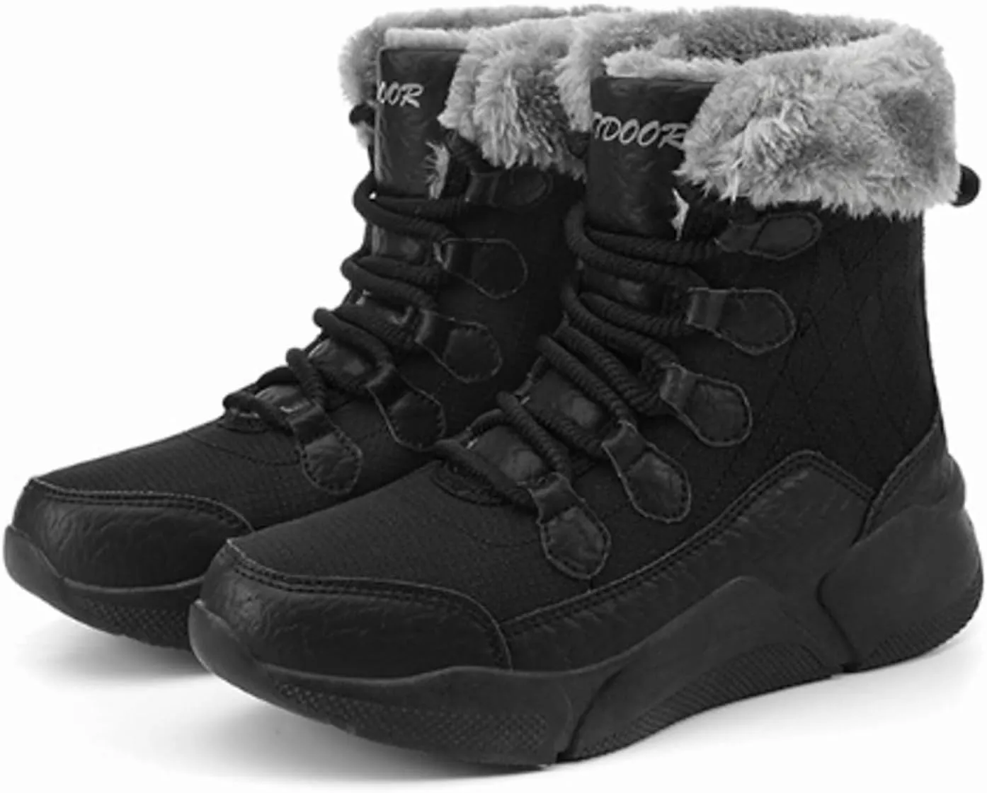 Waterproof Snow Boots Women, Winter Snow Boots Lightweight Warm Faux Fur Lined Mid-Calf Booties Anti-Slip Cold Weather Comfortable Furry Mid Calf Warm Shoes