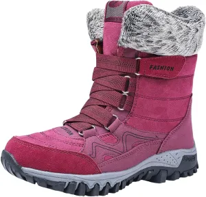 Waterproof Snow Boots Women, Winter Snow Boots Lightweight Warm Faux Fur Lined Mid-Calf Booties Anti-Slip Cold Weather Comfortable Furry Mid Calf Warm Shoes