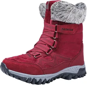 Waterproof Snow Boots Women, Winter Snow Boots Lightweight Warm Faux Fur Lined Mid-Calf Booties Anti-Slip Cold Weather Comfortable Furry Mid Calf Warm Shoes